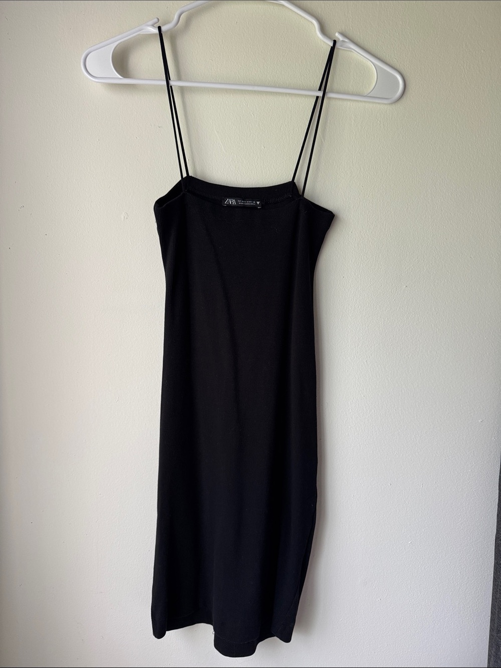Zara Black Slip Dress with Thin Straps